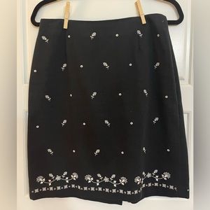 Talbots Floral Embroidery Skirt